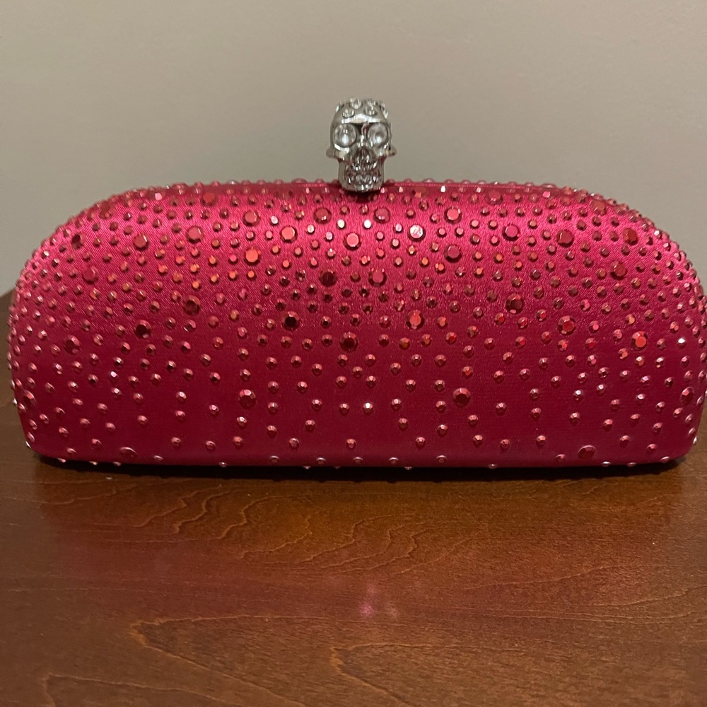 NEW Red Jeweled Evening Bag